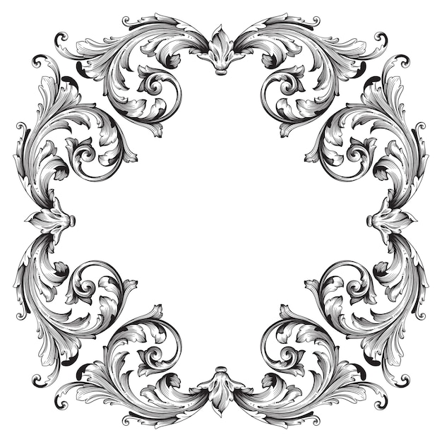Adorno barroco clásico. Elemento de diseño decorativo de filigrana.
