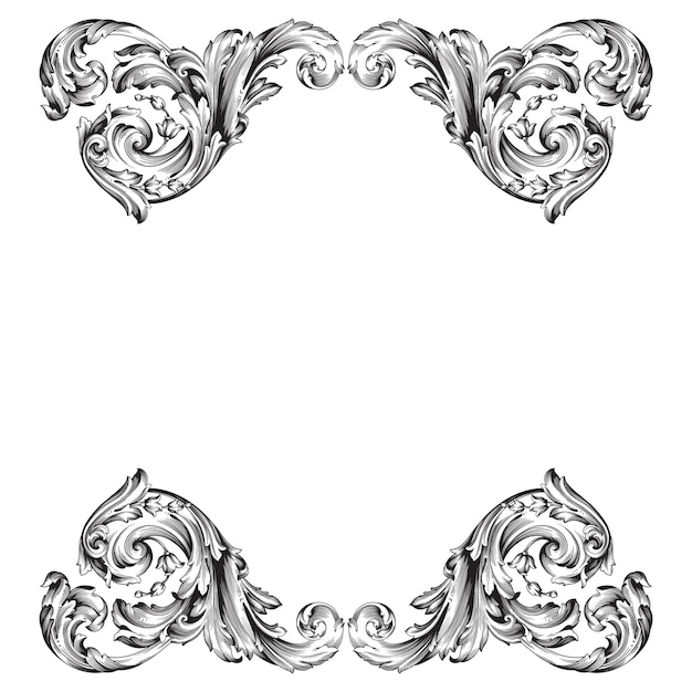 Adorno barroco clásico. Elemento de diseño decorativo de filigrana.