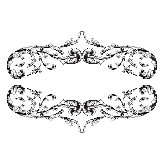 Adorno barroco clásico. Elemento de diseño decorativo de filigrana.
