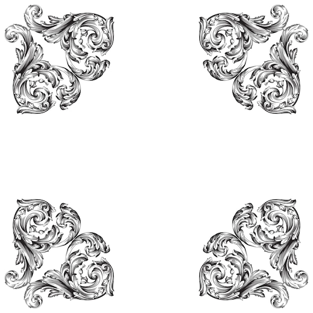 Adorno barroco clásico. Elemento de diseño decorativo de filigrana.