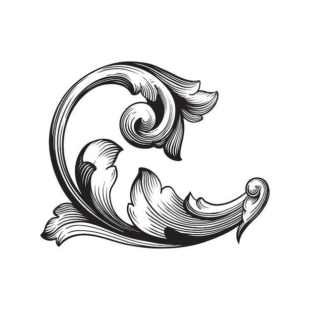 Adorno barroco clásico. Elemento de diseño decorativo de filigrana.