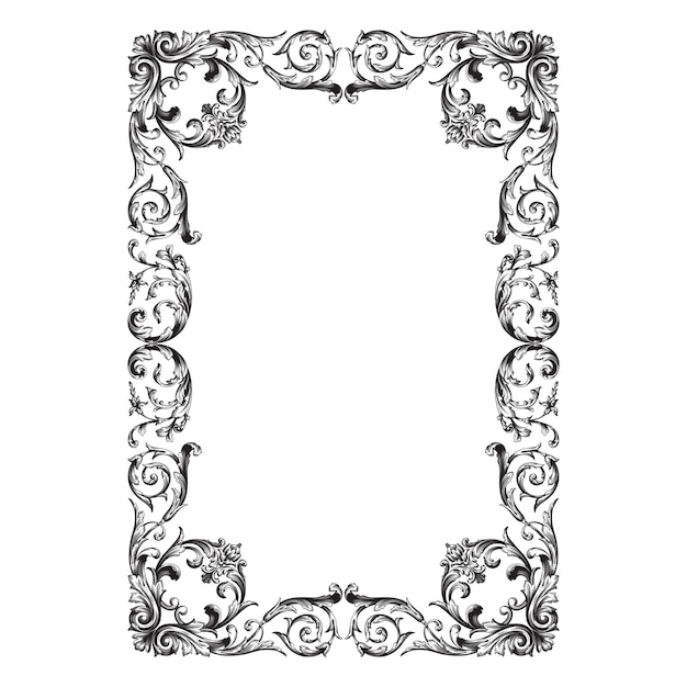Adorno barroco clásico. Elemento de diseño decorativo de filigrana.