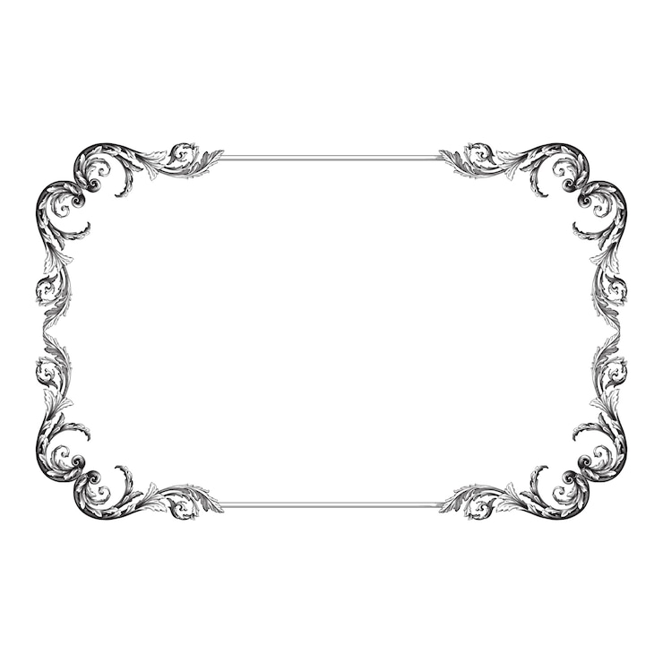 Vector adorno barroco clásico. elemento de diseño decorativo de filigrana.