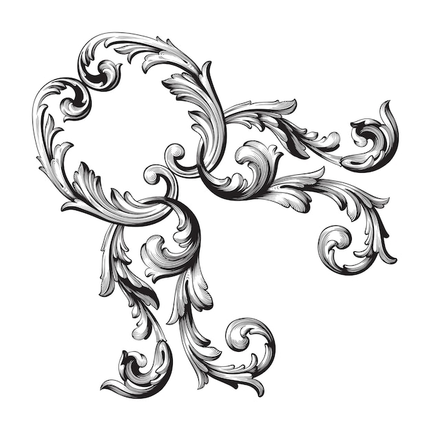 Adorno barroco clásico. Elemento de diseño decorativo de filigrana.