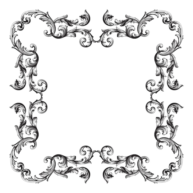 Adorno barroco clásico. Elemento de diseño decorativo de filigrana.