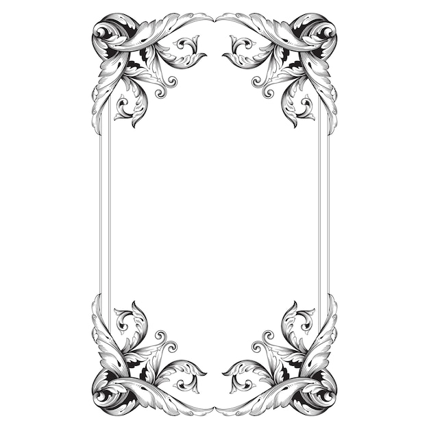 Adorno barroco clásico. Elemento de diseño decorativo de filigrana.