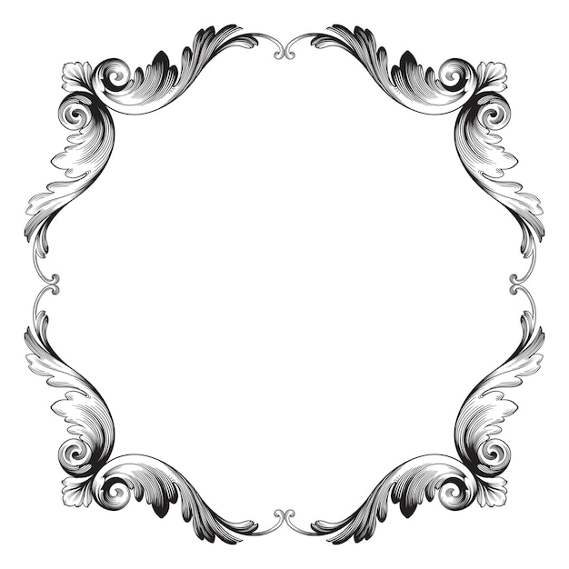 Adorno barroco clásico. Elemento de diseño decorativo de filigrana.