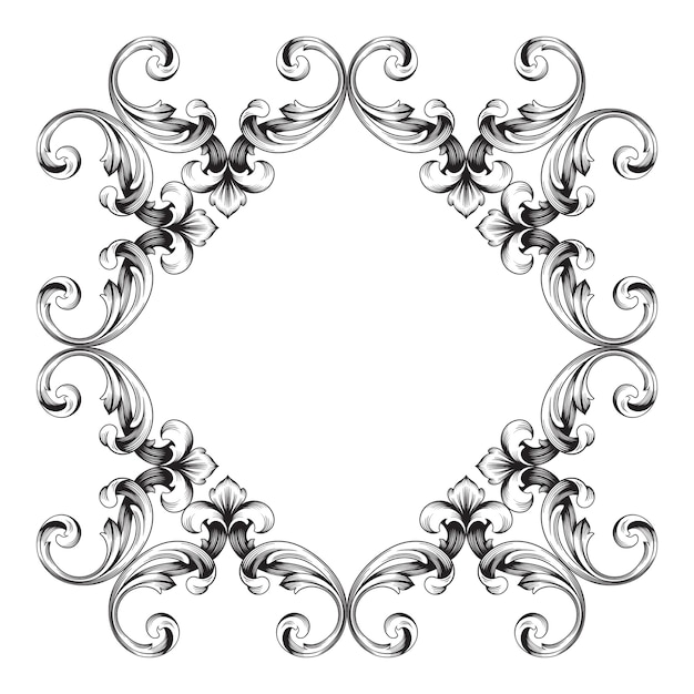 Adorno barroco clásico. Elemento de diseño decorativo de filigrana.