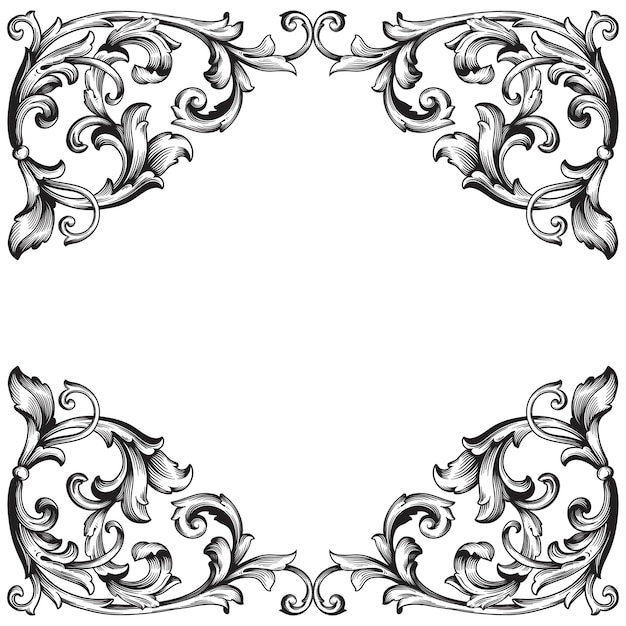 Adorno barroco clásico. Elemento de diseño decorativo de filigrana.