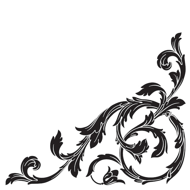 Adorno barroco clásico. Elemento de diseño decorativo de filigrana.
