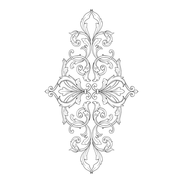 Adorno barroco clásico. Elemento de diseño decorativo de filigrana.