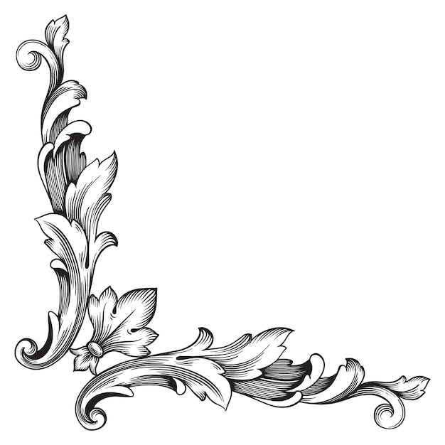 Adorno barroco clásico. Elemento de diseño decorativo de filigrana.
