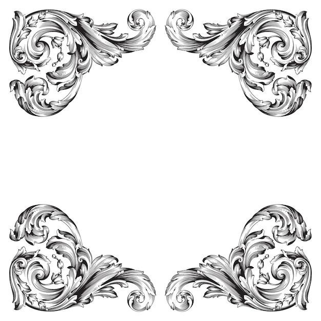 Adorno barroco clásico. Elemento de diseño decorativo de filigrana.