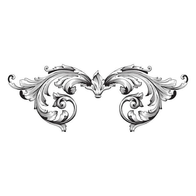 Adorno barroco clásico. Elemento de diseño decorativo de filigrana.