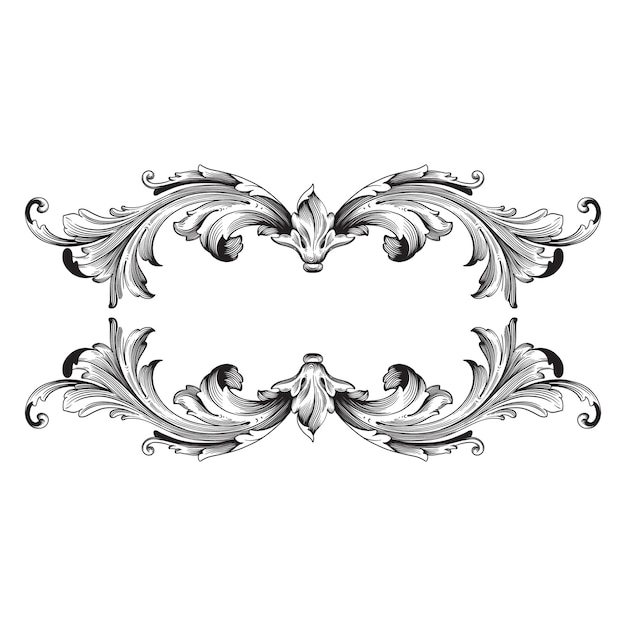Adorno barroco clásico. Elemento de diseño decorativo de filigrana.