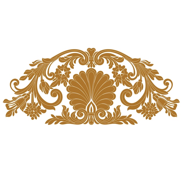 Vector adorno barroco vintage dorado. acanto de estilo antiguo de patrón retro.