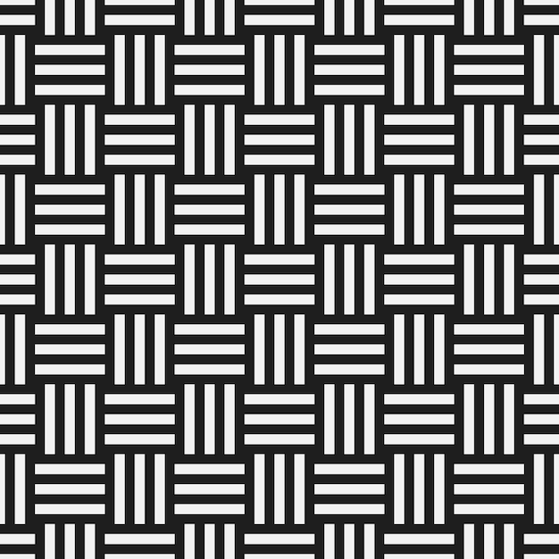 Adorno blanco y negro geométrico clásico Vector patrón sin costuras