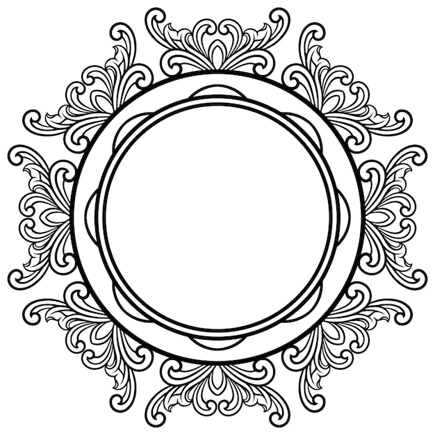 Vector adorno circular clásico para bodas.