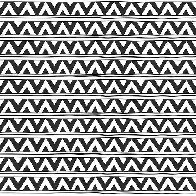 Adorno sin costuras de triángulos elementos geométricos estilo blanco y negro
