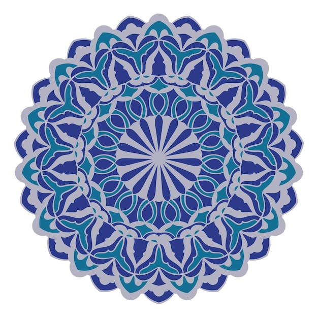 Adorno decorativo Mandala ilustración vectorial Elemento de diseño gráfico colorido elegante