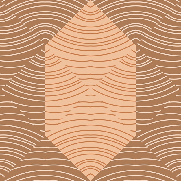 Adorno sin fin geométrico lineal dibujado a mano Mosaico de onda patrón sin costuras Líneas decorativas papel tapiz