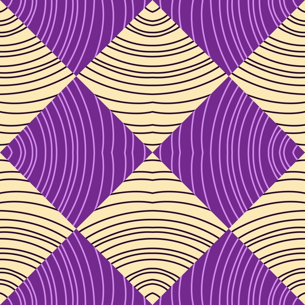 Adorno sin fin geométrico lineal dibujado a mano Mosaico de onda patrón sin costuras Líneas decorativas papel tapiz