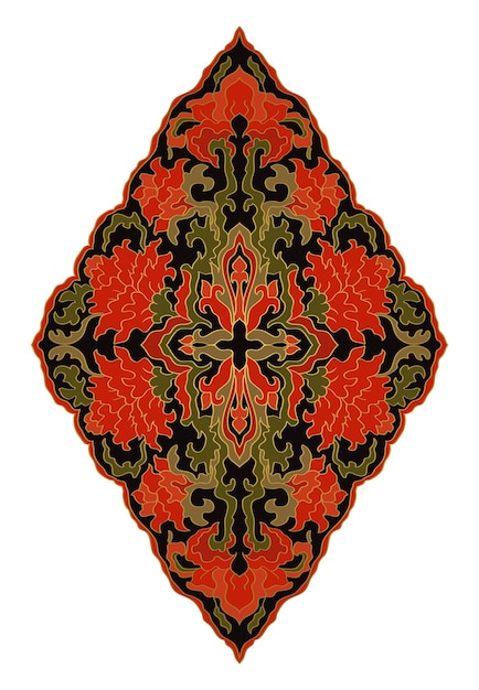 Vector adorno floral abstracto plantilla para papel tapiz de alfombra textil damasco vintage elemento de diseño