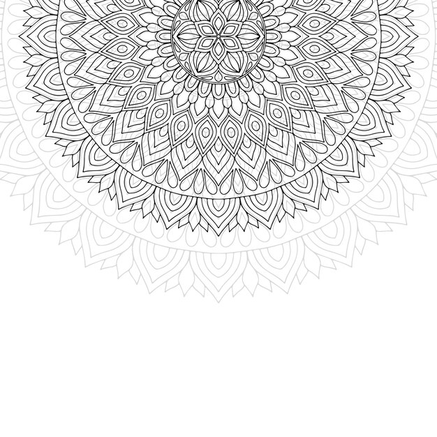 Adorno floral blanco y negro mandala