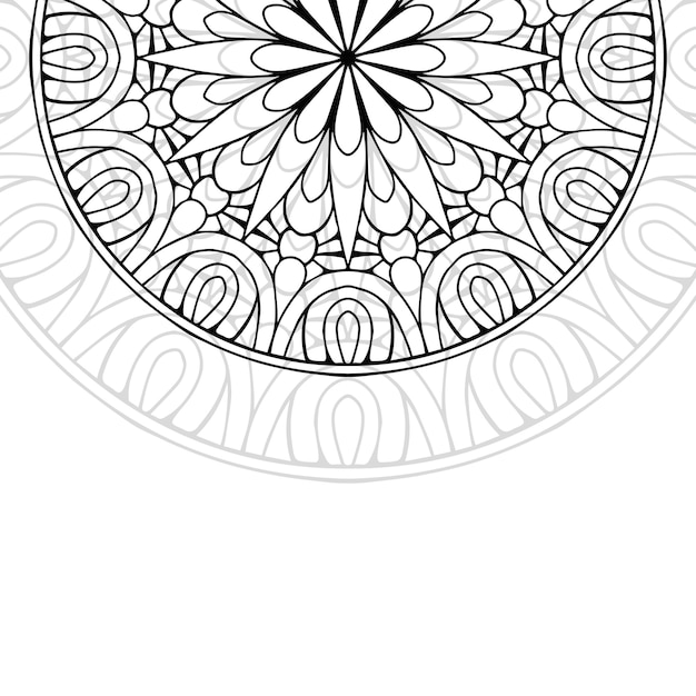 Adorno floral blanco y negro Mandala