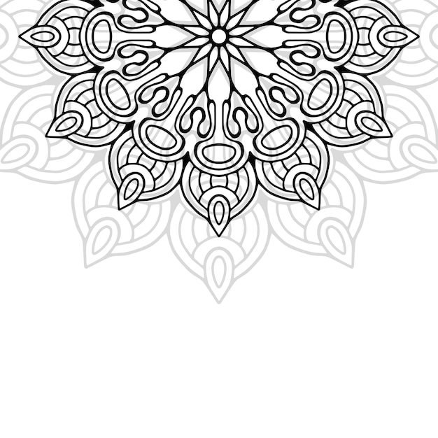 Adorno floral blanco y negro mandala