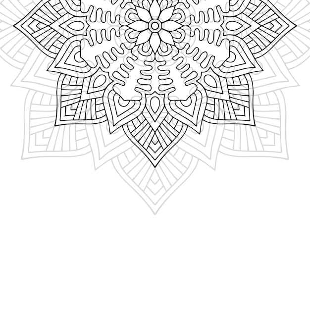 Adorno floral blanco y negro mandala