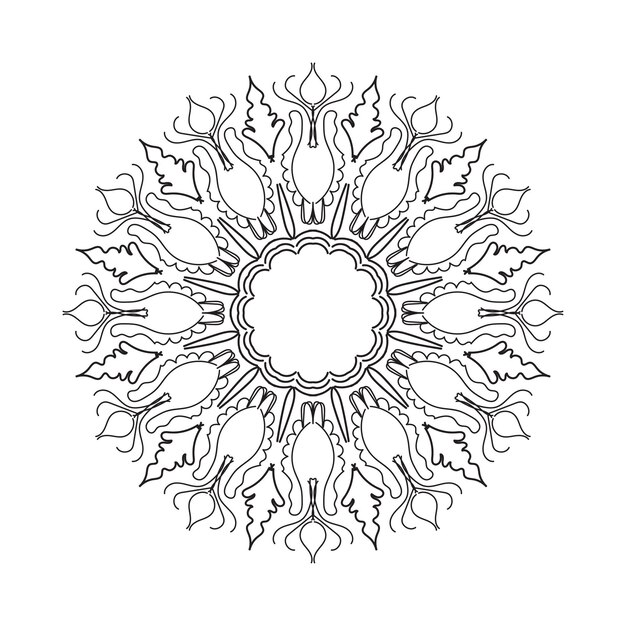 Vector adorno floral de patrones sin fisuras mandala