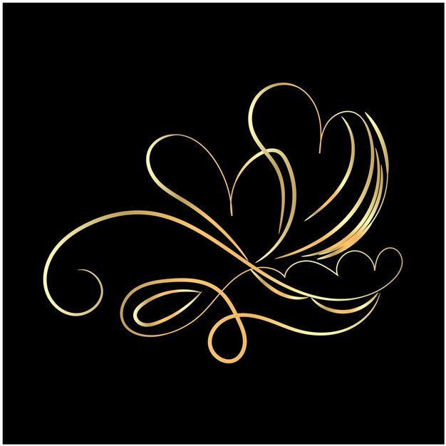Adorno floral vintage Elemento decorativo dibujado a mano