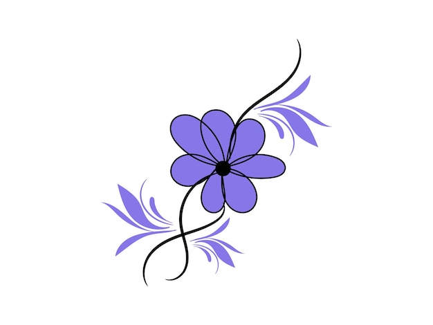 Adorno floral vintage Elemento decorativo dibujado a mano