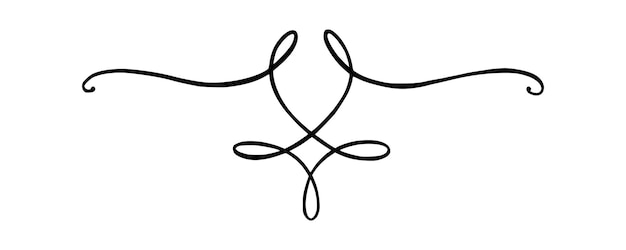 Adorno floreciente como monograma o separador para invitaciones y diseños de boda Florecimiento dibujado a mano