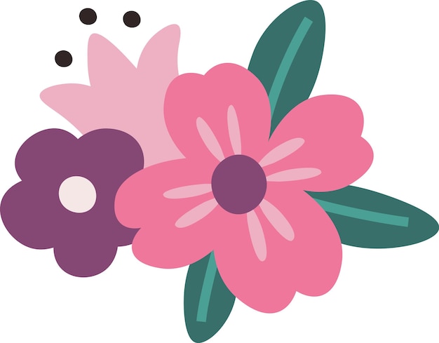 Adorno De Flores Con Hojas