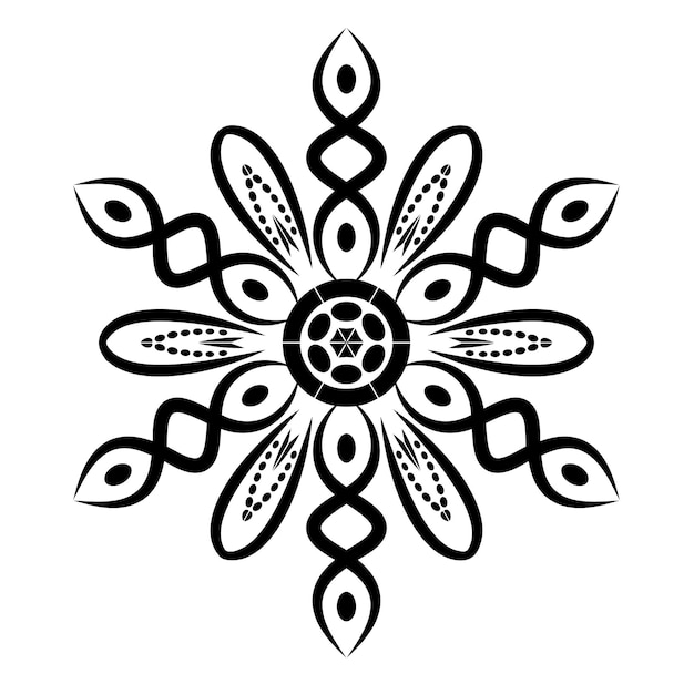 Adorno geométrico circular monocromo Mandala redondo