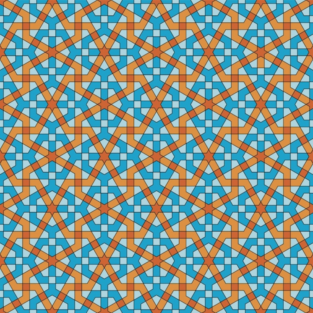 Adorno geométrico sin costuras basado en el arte islámico tradicional.Patrón de color