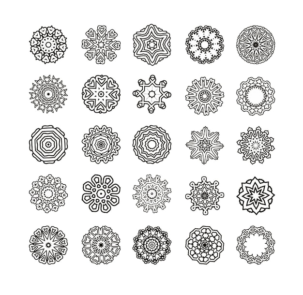 Adorno geométrico hecho en vector Patrón circular de motivos tradicionales
