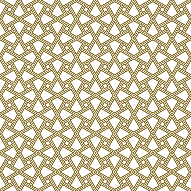 Adorno geométrico transparente basado en el arte árabe tradicional. mosaico musulmán líneas de color marrón.