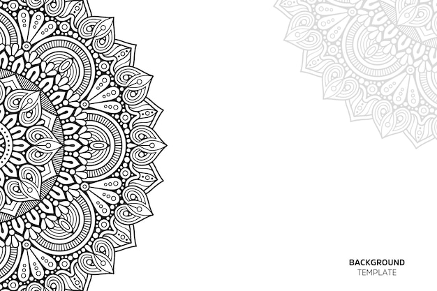 Adorno hermosa tarjeta con mandala.