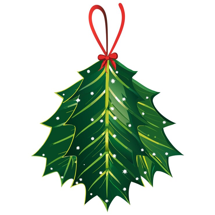 Vector adorno de hojas de árbol de navidad
