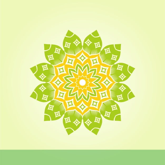 Adorno de icono de mandala. Mandala de diseño floral abstracto. Ícono de logotipo de girasol