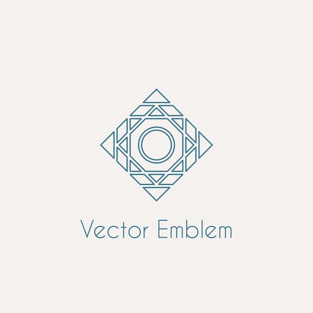Adorno lineal árabe mosaico Emblema de rombo vectorial para diseño ornamental o logotipos