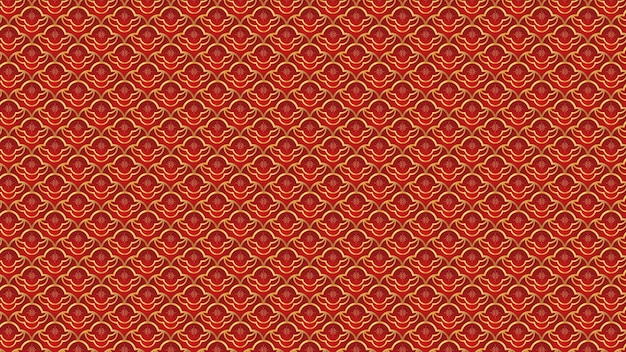 Adorno de lujo asiático dorado rojo patrón chino tradicional