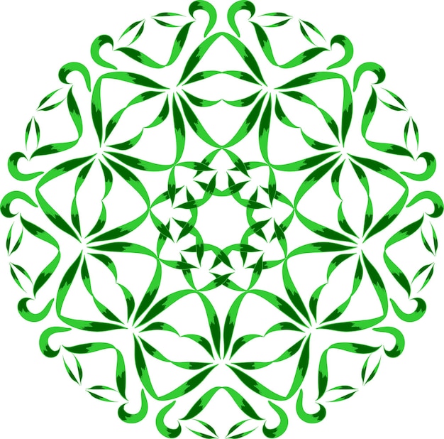 Adorno de mandala en un círculo Diseño de vector decorativo