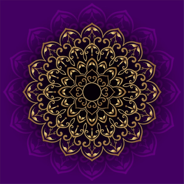 Adorno de mandala dorado diseño decorativo redondo