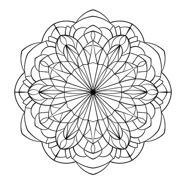 Adorno de mandala Patrón de encaje en círculo Ilustración de doodle Elemento de diseño gráfico vectorial