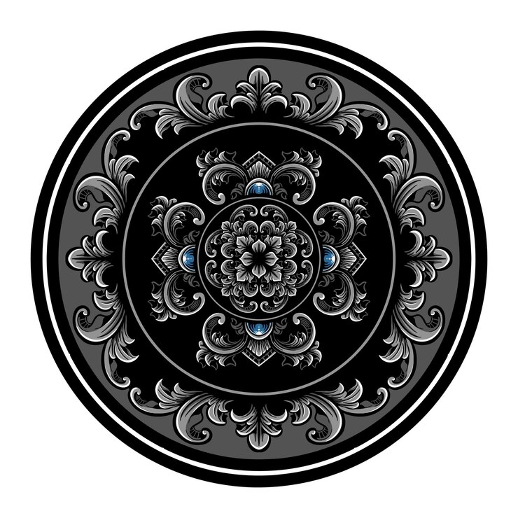 Vector adorno de marco de mandala oriental vintage elemento clásico decoración