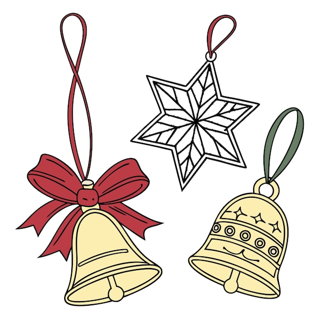 Adorno navideño con copos de nieve y copos de Nieve en él Ilustración vectorial